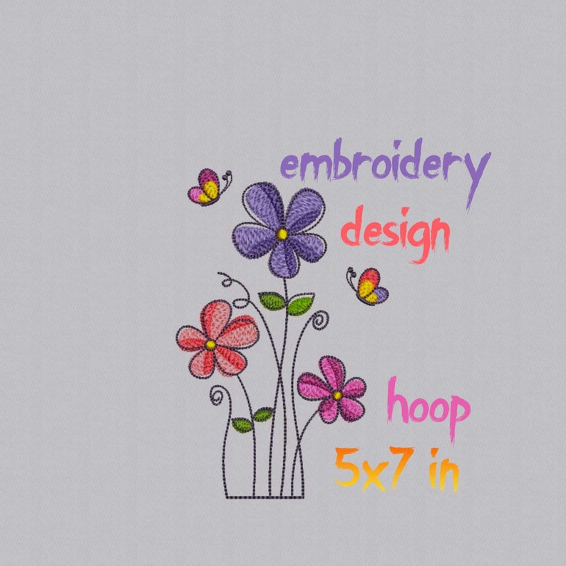 Embroidery Design Flower Embroidery Designs Floral Etsy