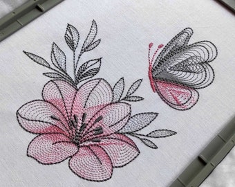 Embroidery Design Butterfly, Embroidery Designs Flower