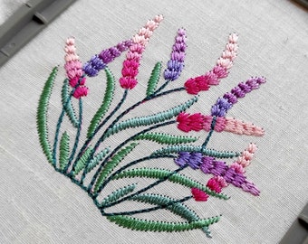 Lavender Embroidery Design | Wildflower Flowers | Botanical Machine Embroidery