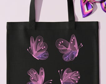Minimalist Outline Butterfly Machine Embroidery Design 4x4 Hoop | Digital Stitch File