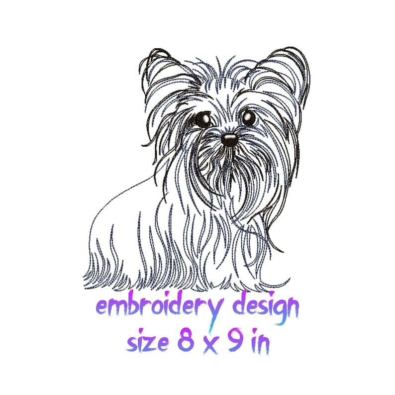 Embroidery Designs Dog Embroidery Design Yorkshire Terrier Etsy