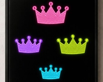 Mini Crown Embroidery Design | Baby Girl Princess | Machine Embroidery Digital File