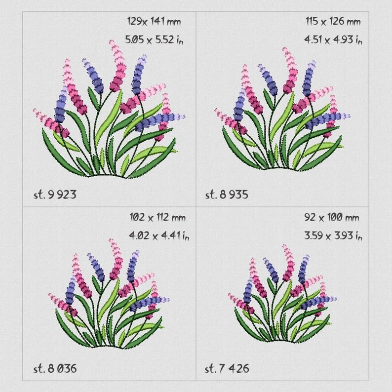 Lavender Embroidery Design | Wildflower Flowers | Botanical Machine ...