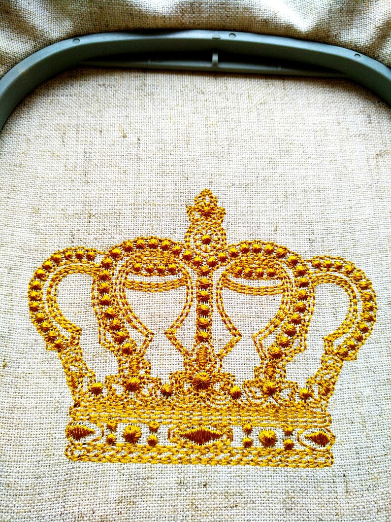 Сrown Embroidery Design Royal Embroidery Designs Etsy