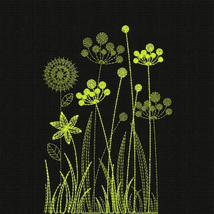 Embroidery Design Cottagecore Wild Embroidery Designs Wildflowers Embroidery Machine Files