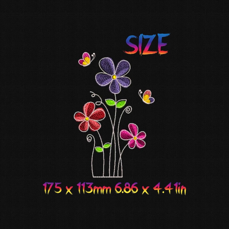 Embroidery Design Flower Embroidery Designs Floral Etsy