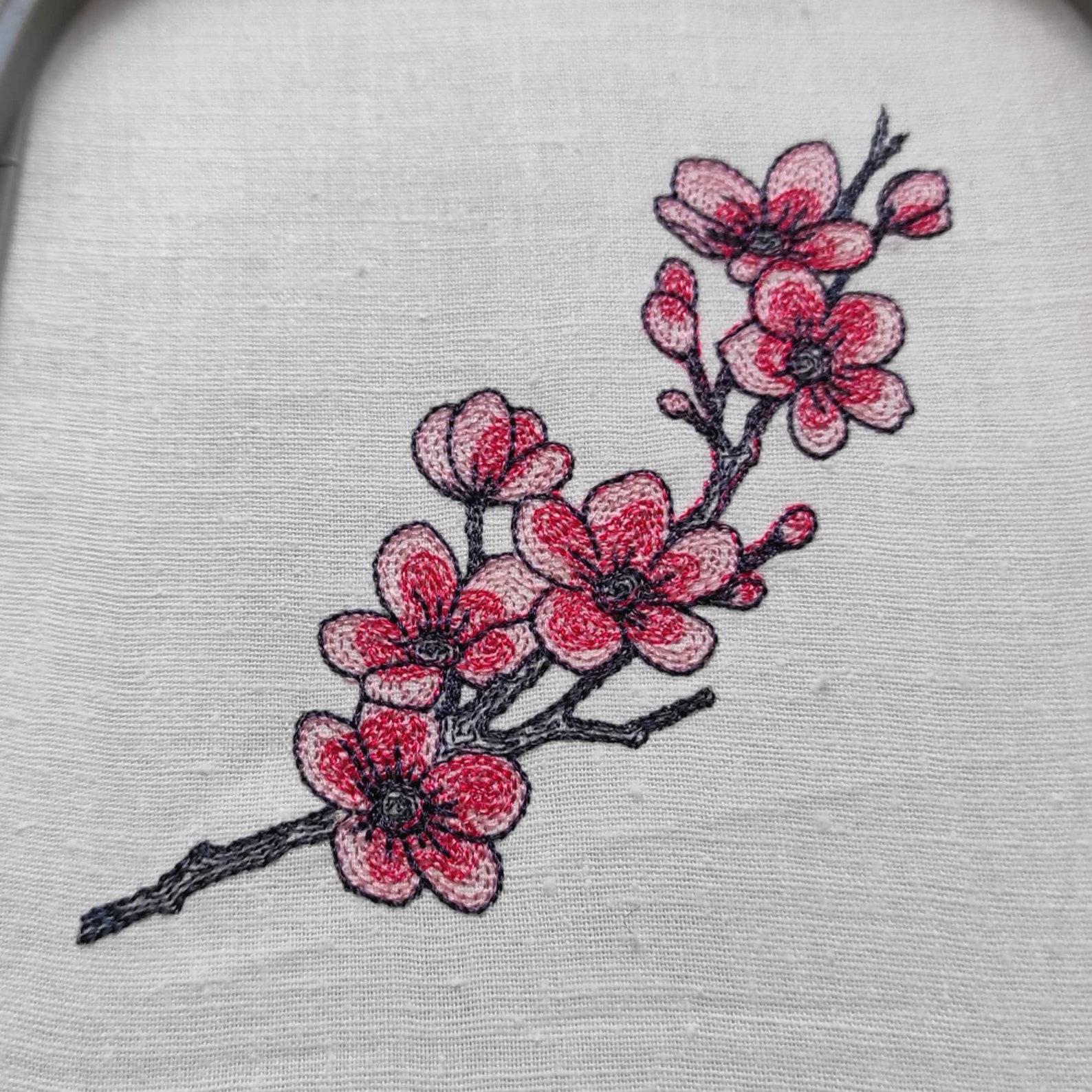 Cherry Blossom Embroidery Design | Delicate Sakura Branch for Gifts ...