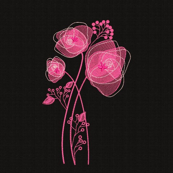 Embroidery Designs Flowers Embroidery Design Etsy