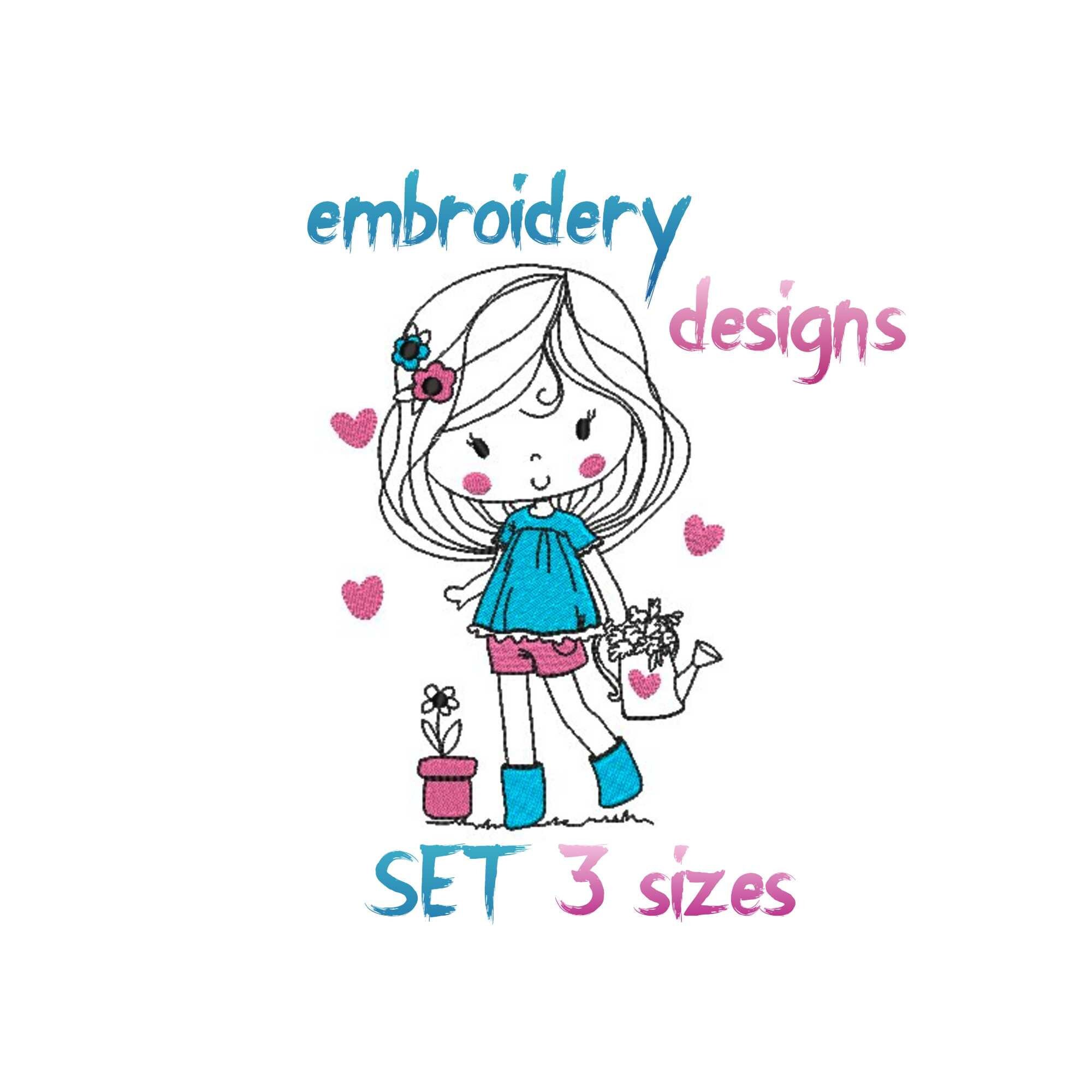 Embroidery Design Girl Embroidery Designs Baby Etsy