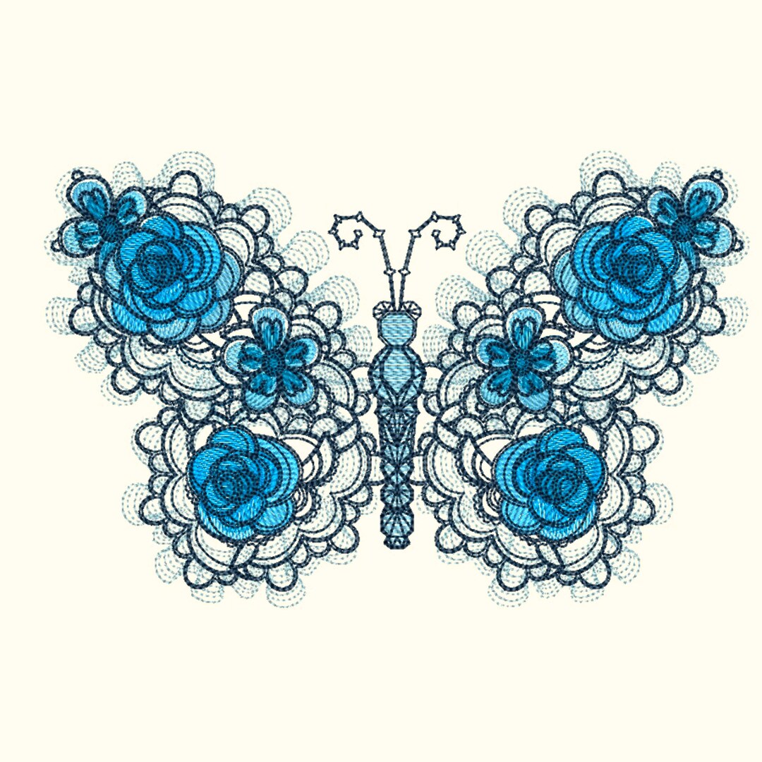 Butterfly Embroidery Design | 6x10 Hoop File | Romantic Outline With ...
