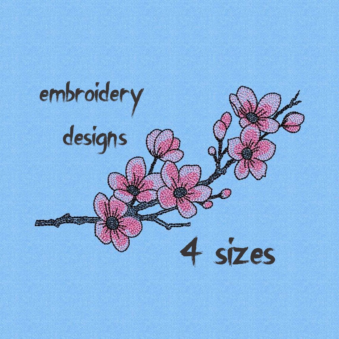 Cherry Blossom Embroidery Design | Delicate Sakura Branch for Gifts ...