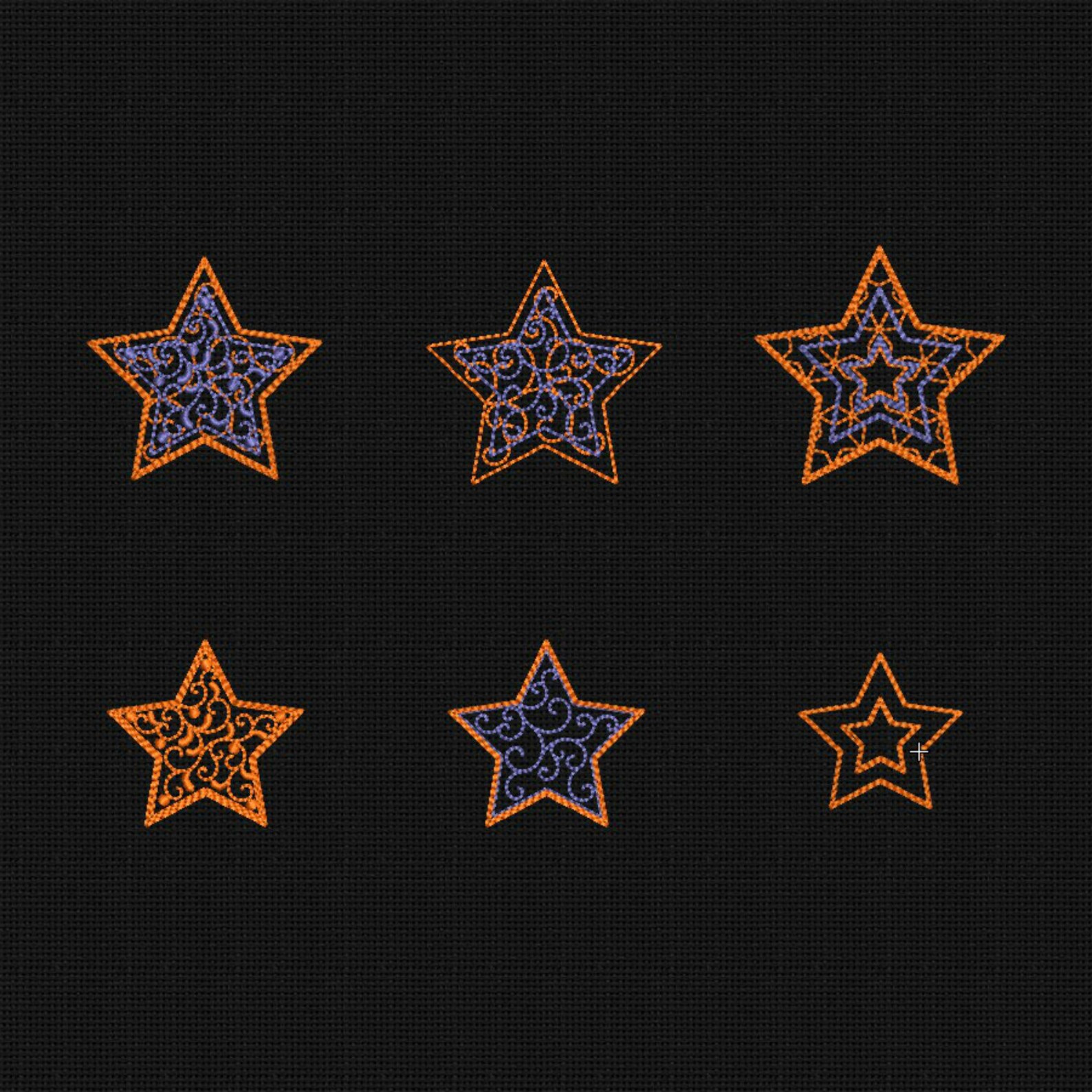Machine Embroidery Designs Stars SET 6 items 3x3 in INSTANT Etsy