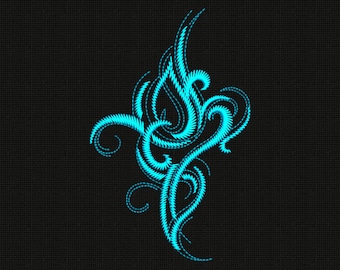 Abstract Machine Embroidery Design | 5x7 Hoop Digital File | Modern Dynamic Swirl Line Element