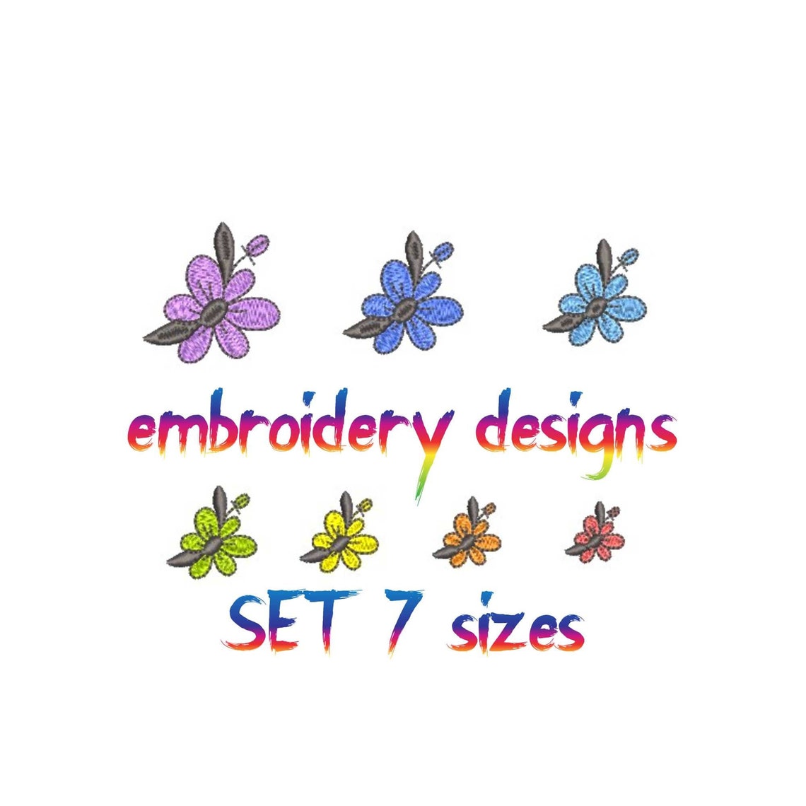 Embroidery Design Mini Embroidery Designs Flowers Etsy