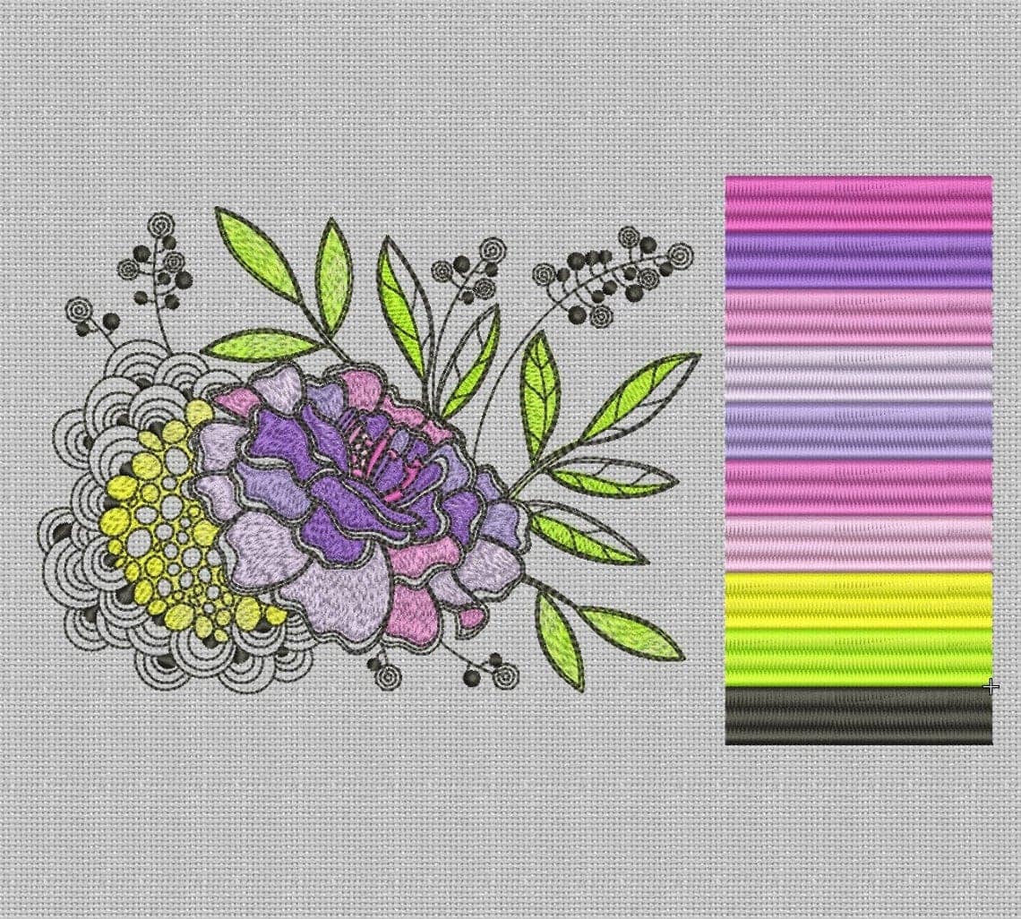Embroidery Design Flower Floral Embroidery Designs Etsy