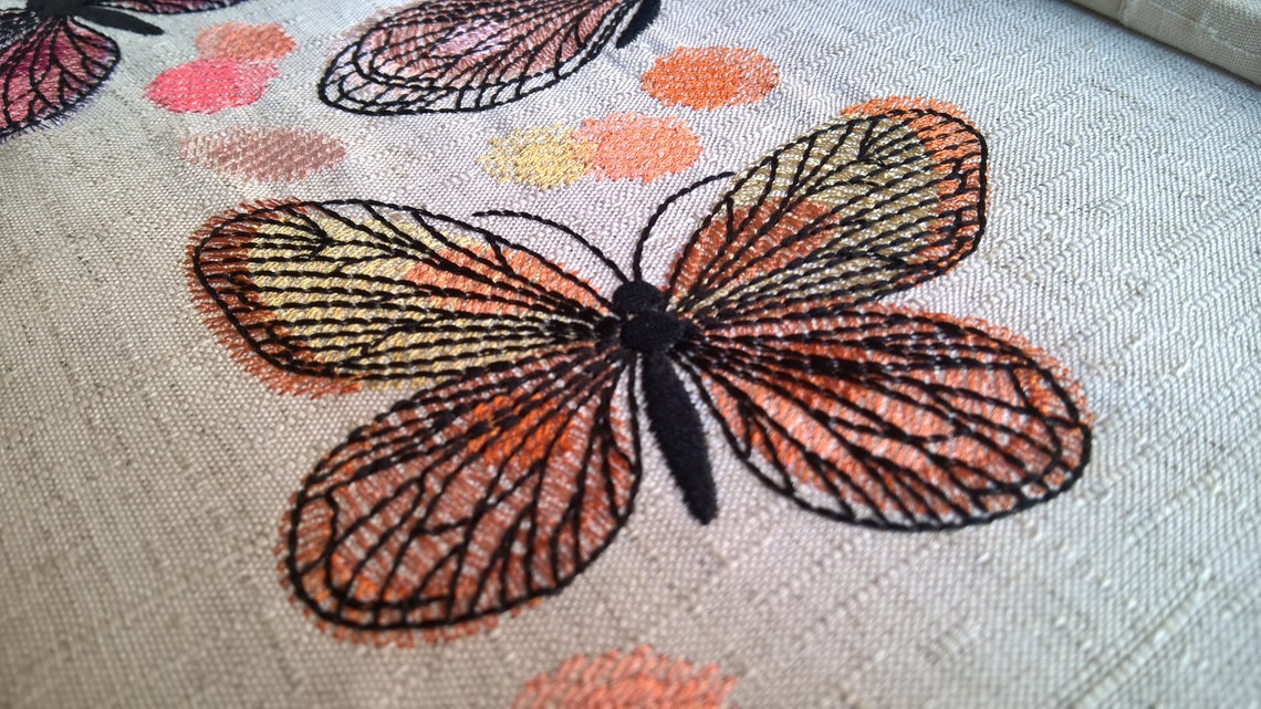 Butterfly Embroidery Design Flowers Embroidery Designs Etsy