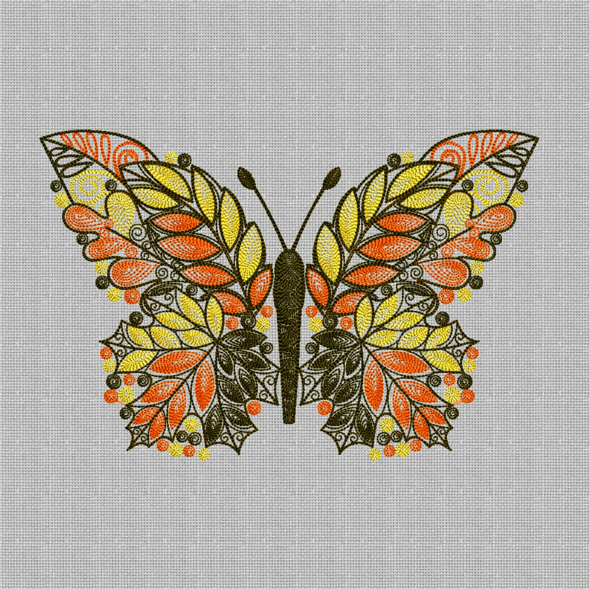 Embroidery Design Butterfly Embroidery Designs Leaves Etsy