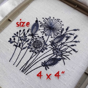 Machine Embroidery Design Cottagecore Embroidery Designs Flower Instant Download