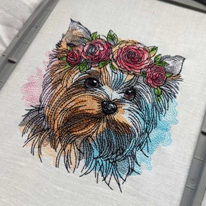Yorkshire Terrier Embroidery Designs Dog Machine Embroidery File INSTANT DOWNLOAD Fast Shipping