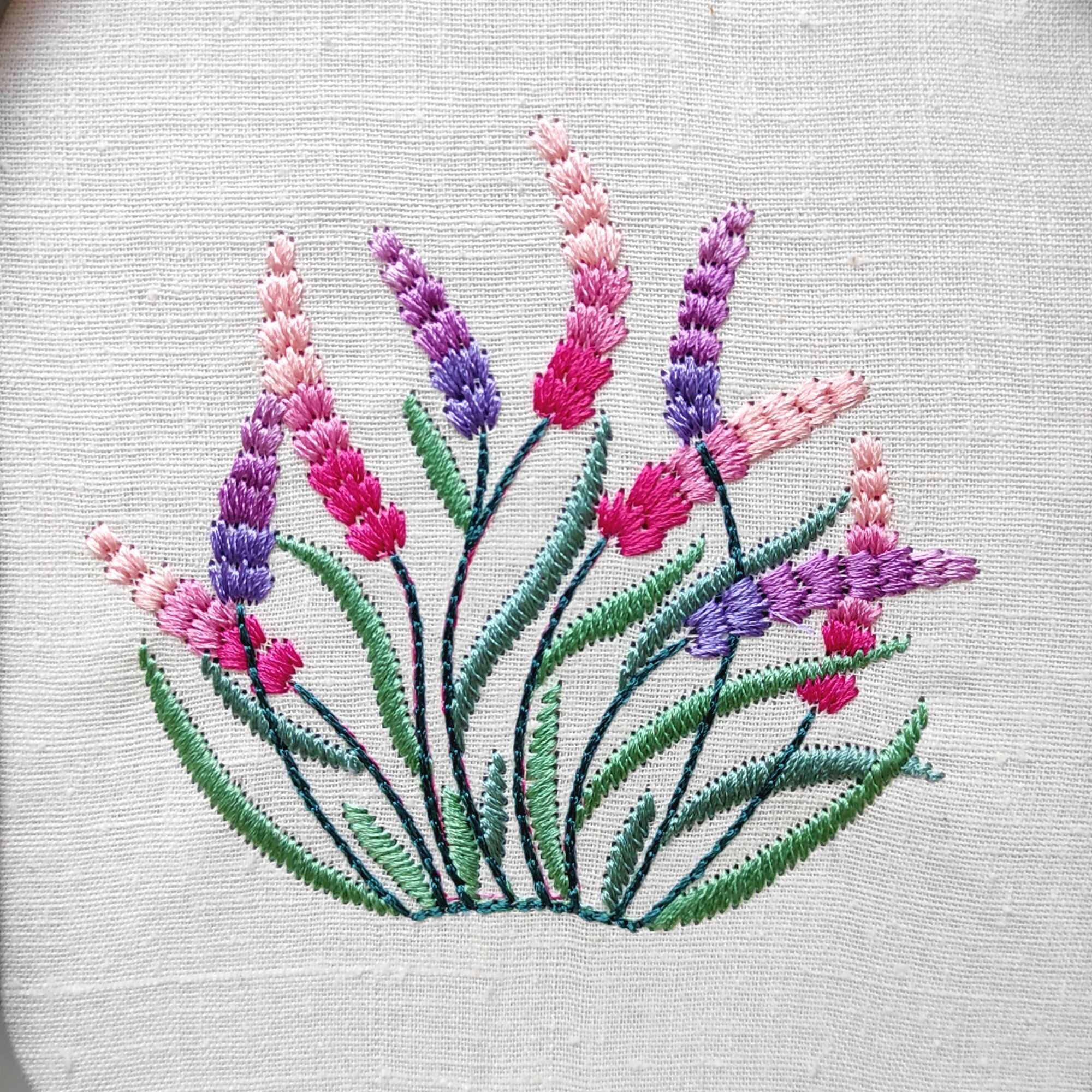 Lavender Embroidery Design | Wildflower Flowers | Botanical Machine ...
