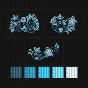 Embroidery Design Swirls Curls Flower Machine Embroidery Digital Files
