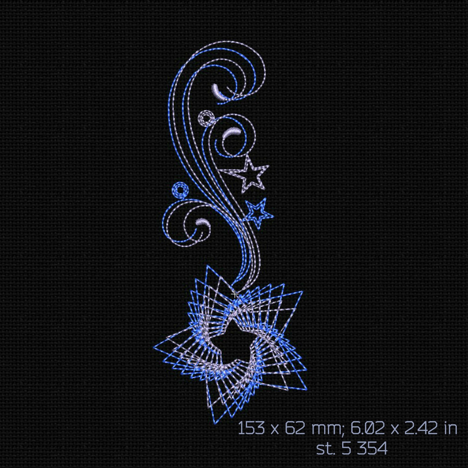 Machine embroidery design star 5x7 in instant download star  etsy