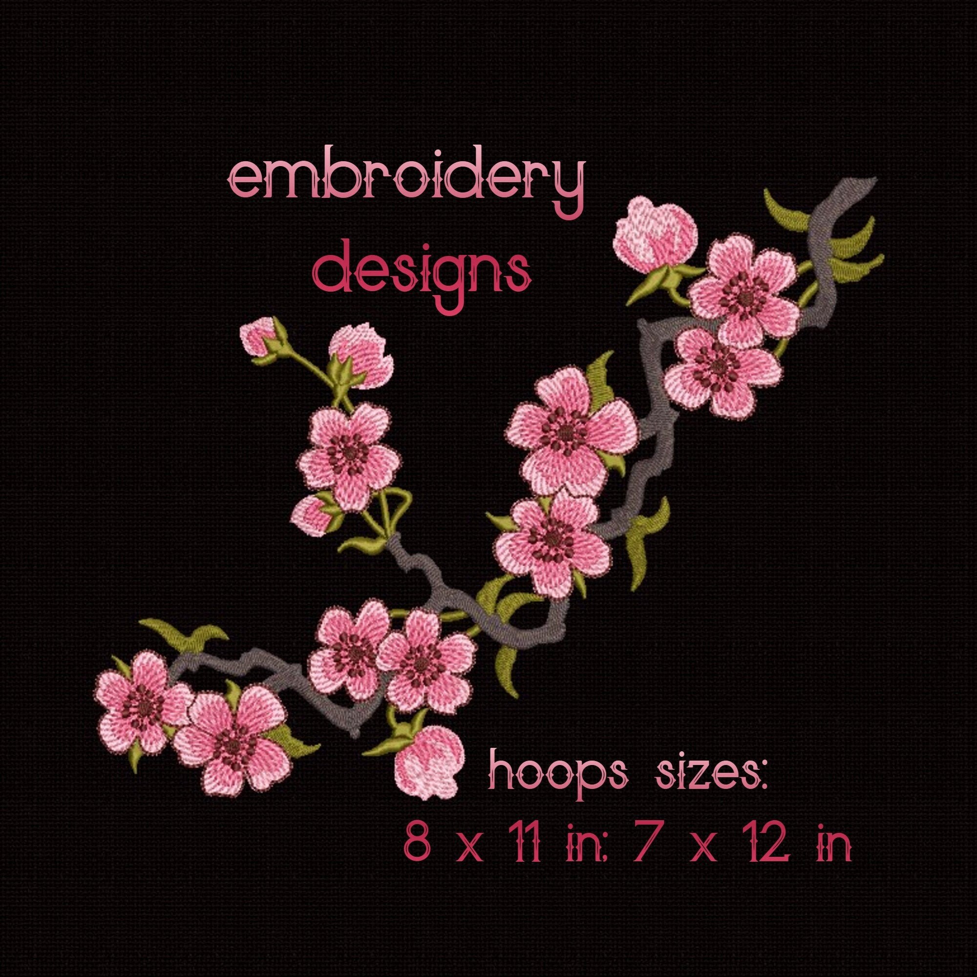 Embroidery Design Sakura Flowers Machine Embroidery Designs Digital Files Instant Download
