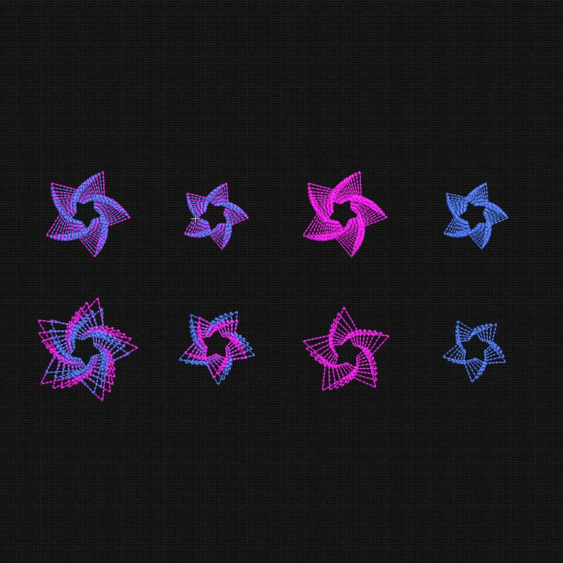 Machine jessecmault designs stars set 8 articles 3x3 in instant  etsy