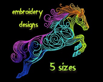 Embroidery Design Horse, Embroidery Designs Rainbow