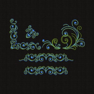 Embroidery Design Borders Swirls Curls Machine Embroidery Files Patterns