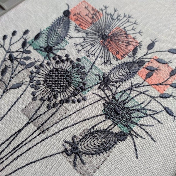 Stickmuster Blume, Stickmuster Wildblumen