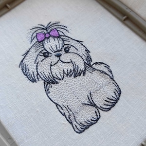 Bolognese Dog Embroidery Design Cute Dog Embroidery Machine Files Embroidery Digital