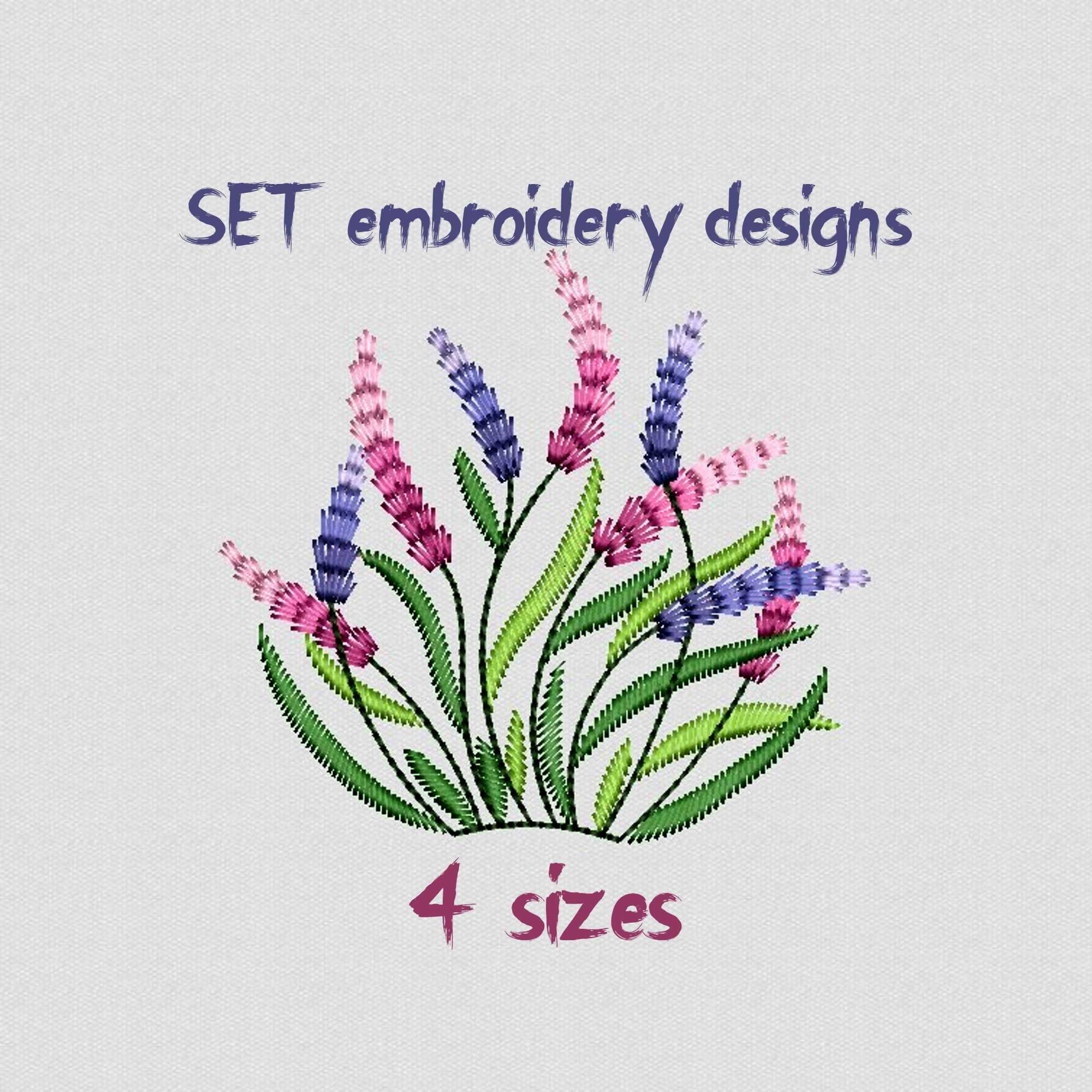 Lavender Embroidery Design | Wildflower Flowers | Botanical Machine ...