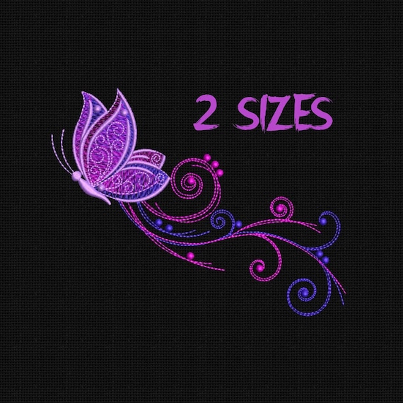 Butterfly Embroidery Design | 5x7 Hoop | Lace Wings Motif | Instant Digital File