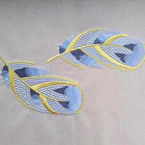 Feather Design Heavy Beaded Embroidery On a Mesh Fabric-Sold By The Panel- Neon Orange main image 0