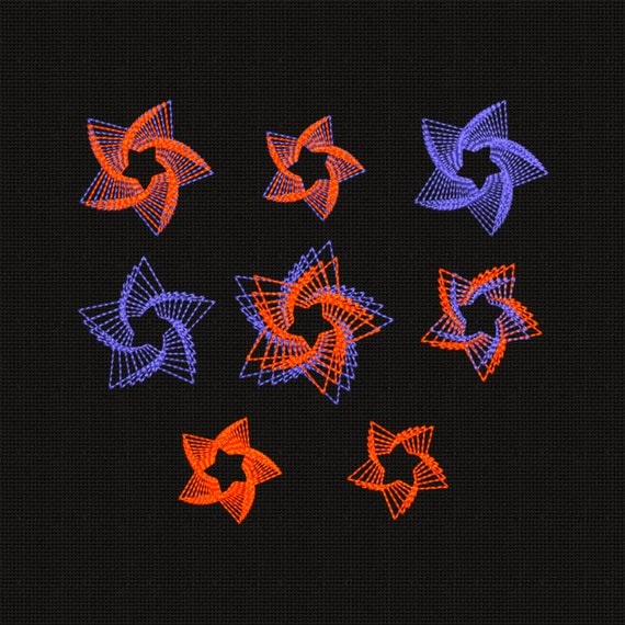 Machine Embroidery Designs Stars SET 8 items 3x3 in INSTANT Etsy