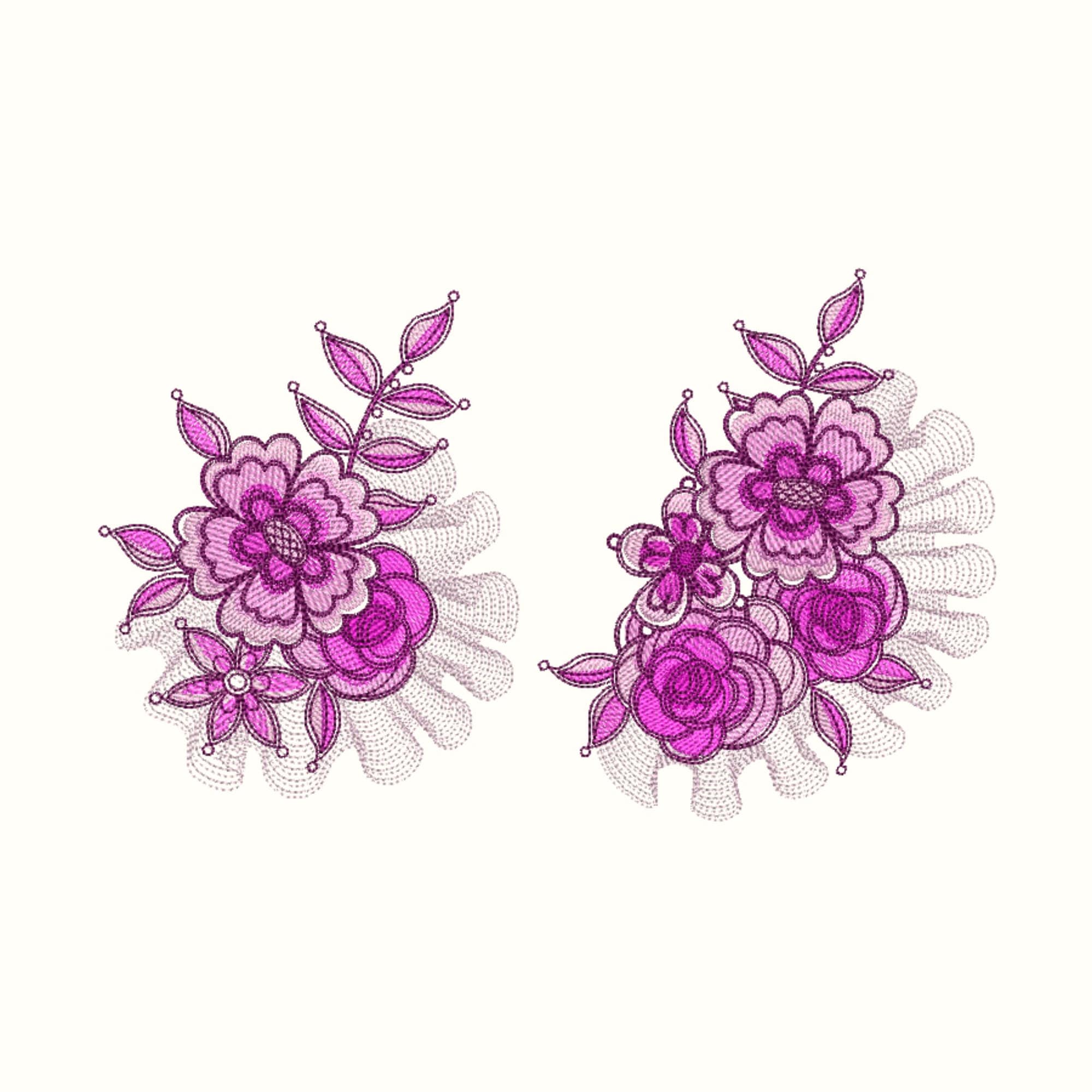 Embroidery Design Flowers Etsy
