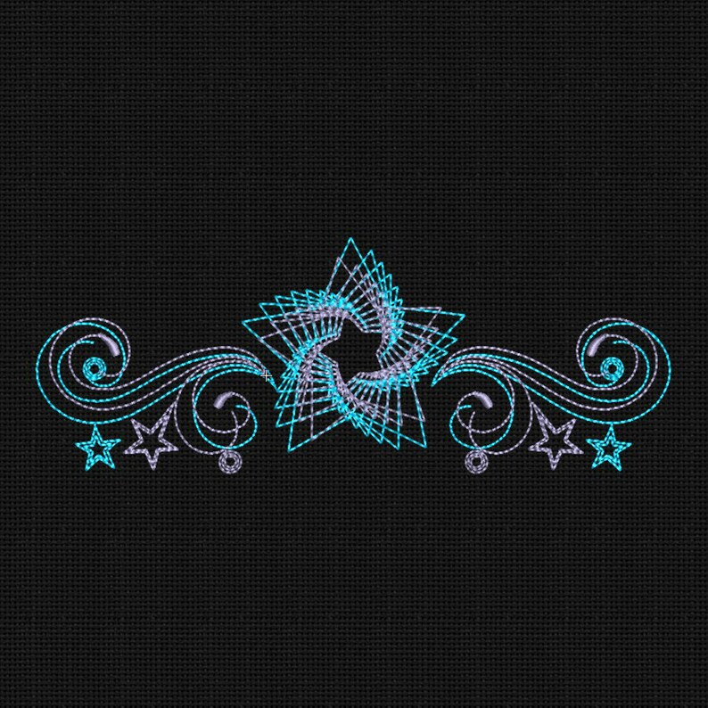 Star Embroidery Design Swirls Star Embroidery Design Swirls