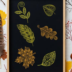 Autumn Leaf Embroidery Set | Minimalist Fall Outline Design | 4x4 Hoop Digital File
