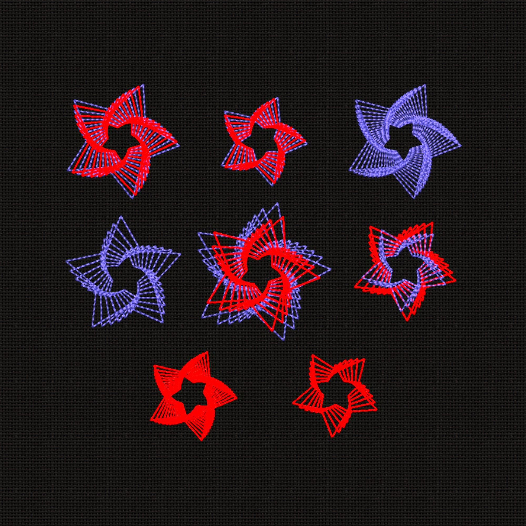 Machine Embroidery Designs Stars SET 8 items 3x3 in INSTANT Etsy