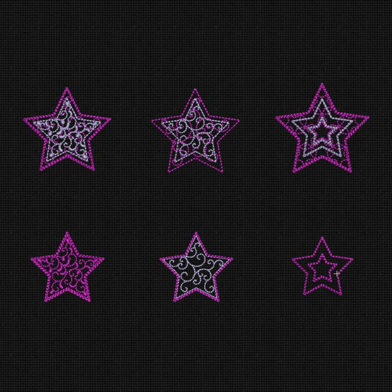 Machine Embroidery Designs Stars SET 6 items 3x3 in INSTANT Etsy