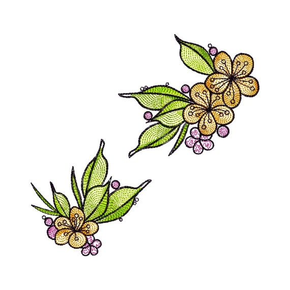 79+ Simple Embroidery Flowers Design PSD