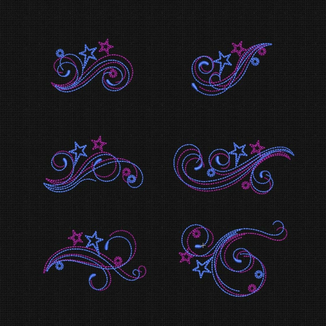 Embroidery designs swirls embroidery design stars  etsy