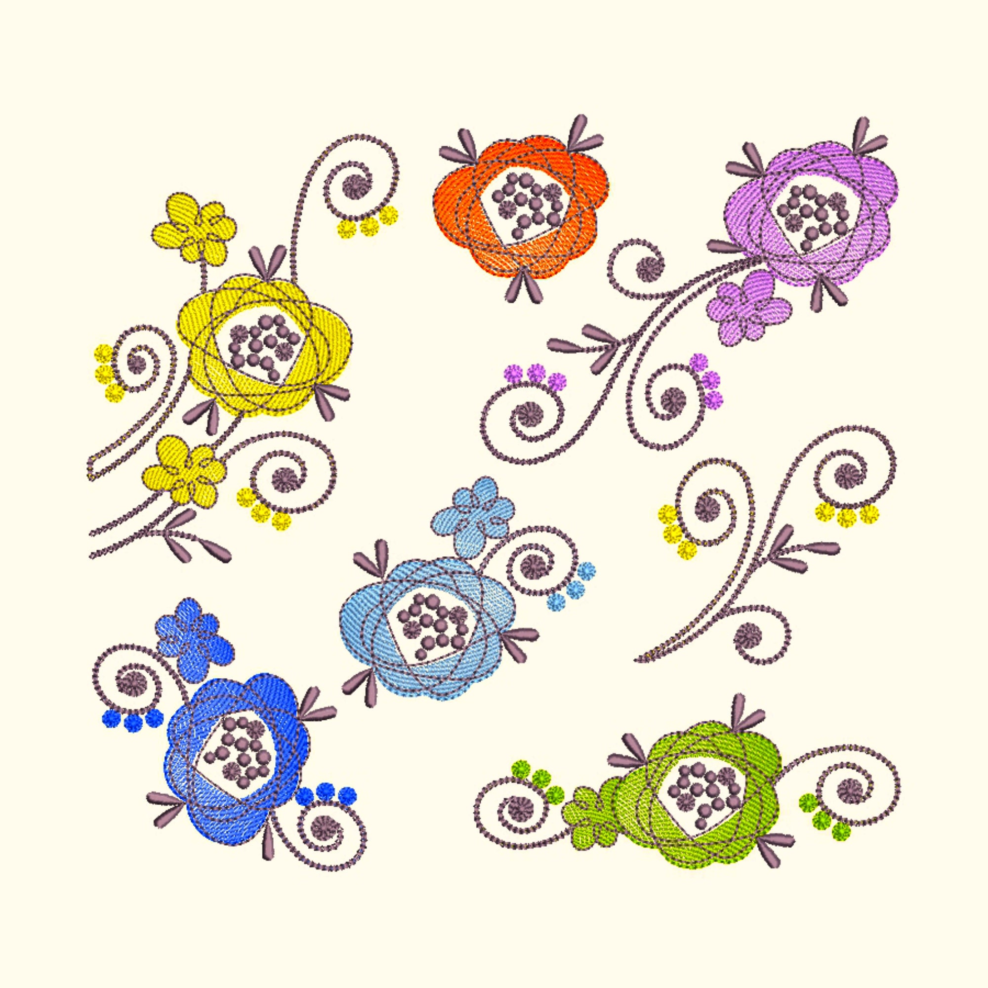 90+ Embroidery Designs Easy Flowers PNG