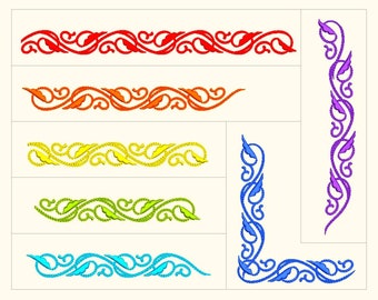 Ornamental Border Embroidery Design | 6x10 Hoop | Set of 7 Motifs | Instant Digital File
