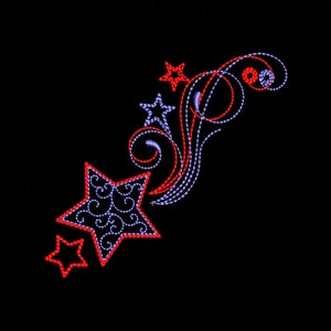 Neon Embroidery Designs Stars Embroidery Design Swirls Curls Machine Embroidery Digital Files