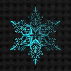Embroidery Design Neon Snowflake Machine Embroidery File Brother Janome Bernina Tajima