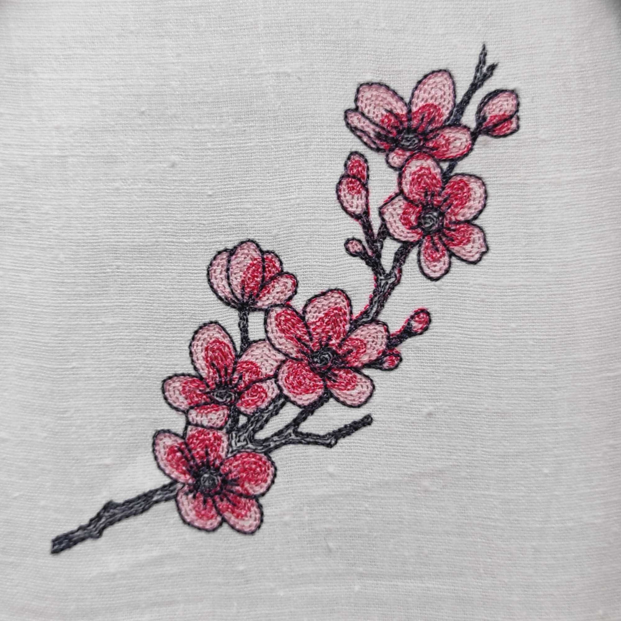 Sakura Pattern Embroidery Design Flowers Pack Instant