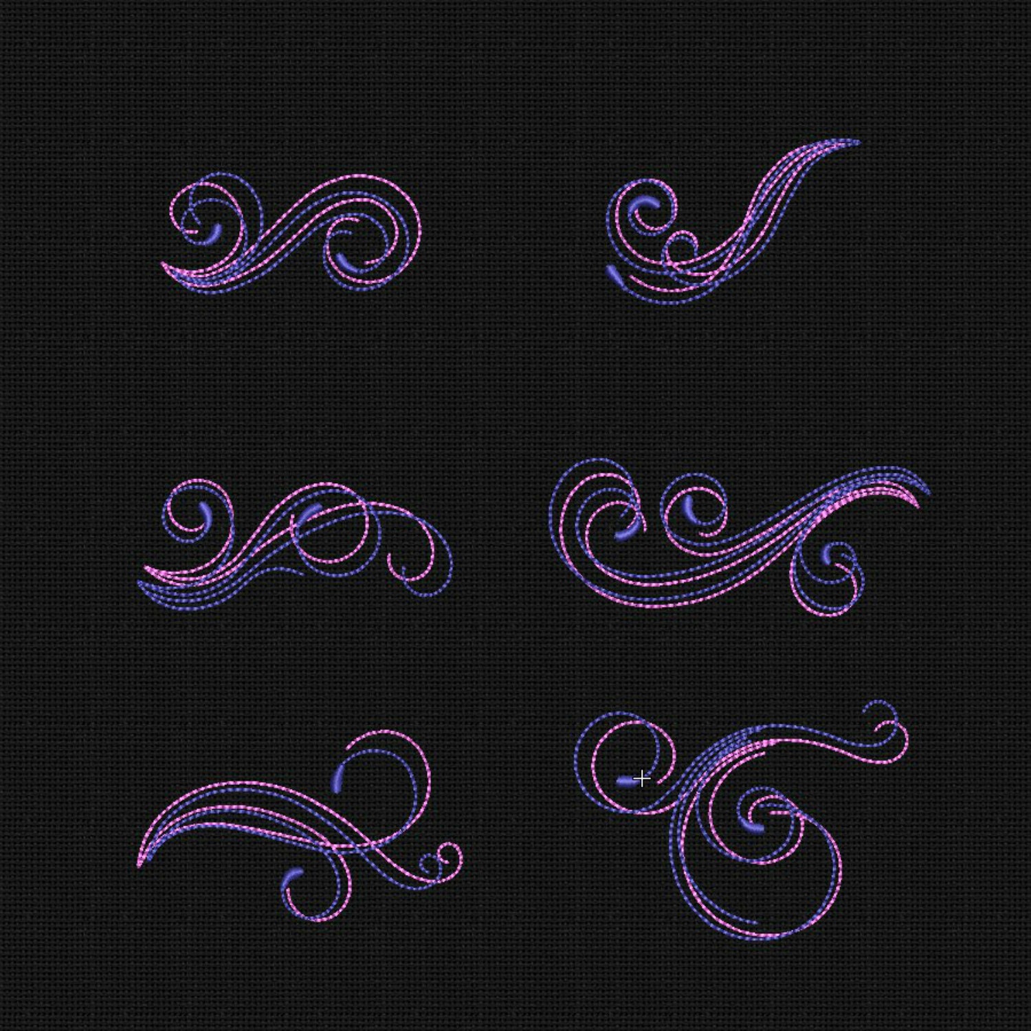 Swirls embroidery design flowers embroidery designs  etsy