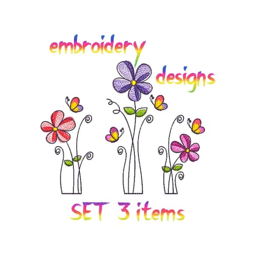 Embroidery Designs Flower Embroidery Design Etsy